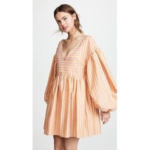 Caroline Constas Striped Linen Cotton Mini Dress